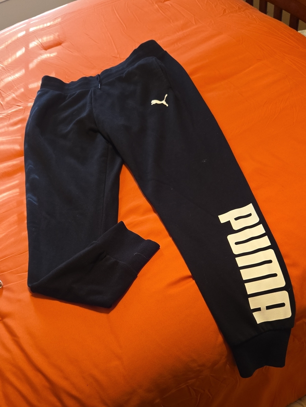 Puma Women's Joggers with White Logo Print🖤Size M